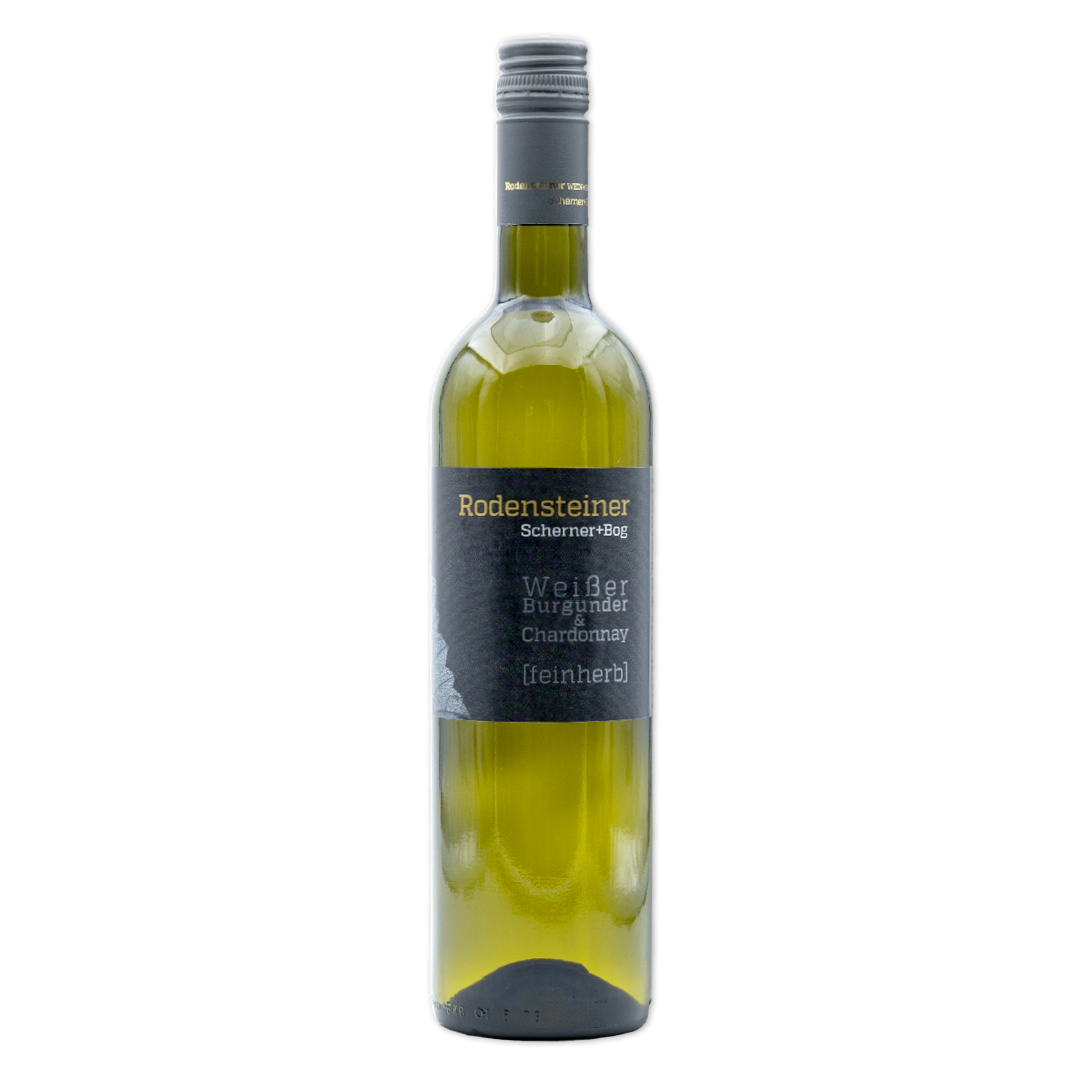 Flasche mit 2023 Weißer Burgunder & Chardonnay, feinherb, 750 ml