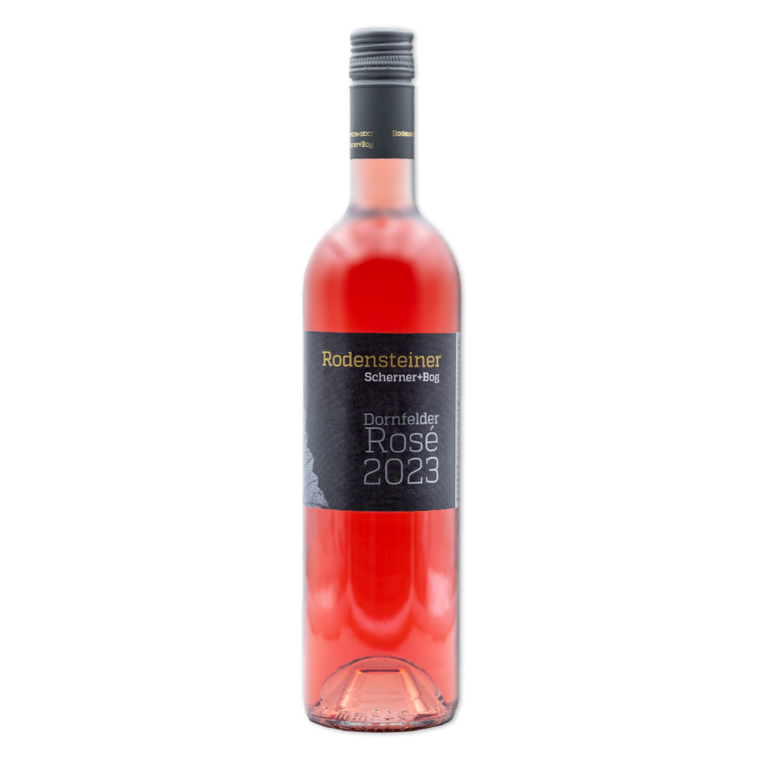 Flasche mit 2023 Dornfelder Rosé, feinherb, 750 ml